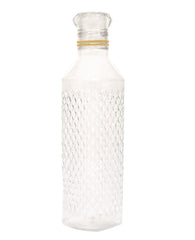 Heart Home Plastic Squere Shape Crystal Design Water Bottle for Home & Traveling, 1Ltr. Set of 3 (Transparent) 54HH4303.