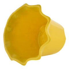 Heart Home Blossom Flower Pot|Durable Plastic Flower Pot|Gamla with Drain Holes for Home Décor|Balcony|Garden|8 Inch|Pack of 4 (Yellow)
