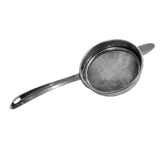 Heart Home Multiuses Double Mesh Stainless Steel Strainer, Sieve, Sifter, Colander, 8cm- Pack of 2 (Silver)