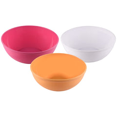 Kuber Industries Bowls|Plastic Dishwasher Safe Bowl|Serving Bowls|Bowls for Kitchen|Microwave Safe Bowls for Salad|Soup|Pasta|1500 ML|Pack of 3 (Multicolor)