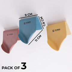 Kuber Industries Hanging Soap Holder for Bathroom|Premium PP Material|Decorative Soap Stand With Unique Drainage Design|Easy to Install|Premium Bathroom Accessories|Pack of 3|E101|Multicolor