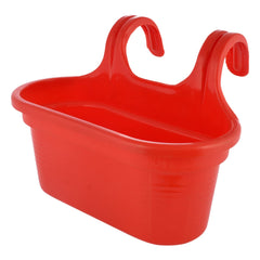 Kuber Industries Hanging Flower Pot|Double Hook Plant Container|Durable Plastic Glossy Finish Pots for Home|Balcony|Garden|12 Inch|Pack of 3 (Multicolor)