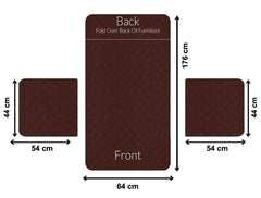 Fun Homes Polyester Reversible 1 Seater Polyester Sofa Cover (HS_36_FUNHOMES018997, Brown and Ivory, Standard)