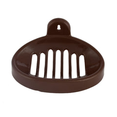 Kuber Industries Soap Holder|Sink Soap Holder|Plastic Wall Mounted Soap Holder|Oval Shape Self Draining Soap Dish for Bathroom (Coffee)
