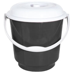Kuber Industries Unbreakable Virgin Plastic Bucket with Lid For Home/Kitchen/Office, 18Ltr. (Grey)-47KM01162