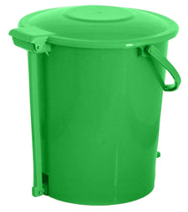 Kuber Industries Plastic Pedal Dustbin, Trashbin, Wastebin For Kitchen, Bathroom, Office Use With Handle, 10 Liter- Pack of 2 (Green & Black)-47KM0938