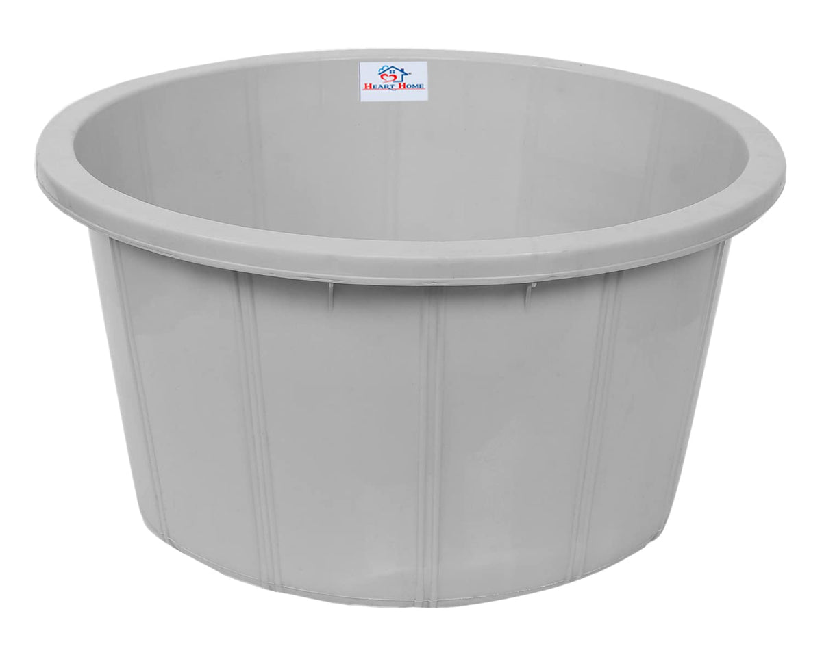 Heart Home Plastic Unbreakable Multipurpose Bath Tub/Washing Tub for Bathing 40 LTR.(Grey) 54HH3904.