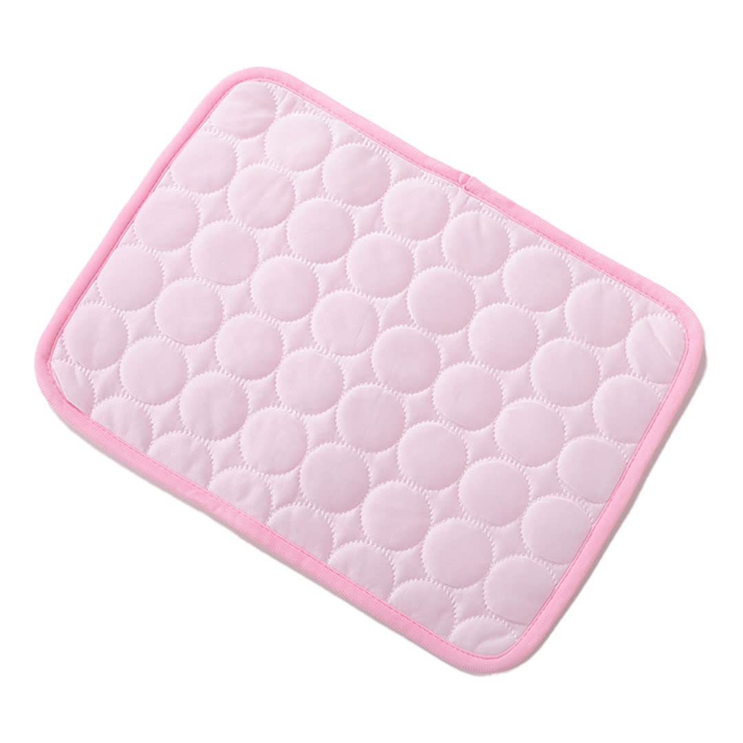 Kuber Industries Rectangular Dog & Cat Bed|Premium Cool Ice Silk with Polyester with Bottom Mesh|Multi-Utility Self-Cooling Pad for Dog & Cat|Light-Weight & Durable Dog Bed|ZQCJ001P-L|Pink