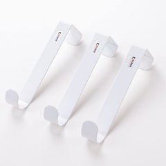 Kuber Industries Cloth Hanger|Wall Mounted Towel Hanger|Multipurpose Cloth & Towel Holder|Iron Spray Material|Easy Installation|Interchangeable Over The Door Hook|ZT-3042(W)|Pack of 3|White