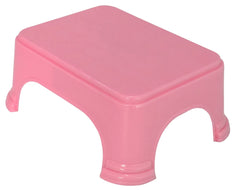 Kuber Industries 2 Pieces Plastic Bathroom Dustbin & Stool Set (Pink)