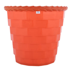 Heart Home Brick Flower Pot|Durable Plastic Flower Pots|Planters for Home Décor|Garden|Living Room|Balcony|8 Inch|Pack of 4 (Orange)
