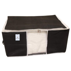 Kuber Industries 3 Piece Non Woven Underbed Storage Organiser Set, Extra Large, Black