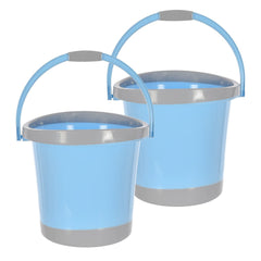 Kuber Industries Plastic Bucket for Home/Kitchen/Office/with Handle, 18 litre Pack of 2 (Blue)-46KM0360