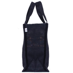 Heart Home Lunch Bag|Reusable Jute Fabric Tote Bag|Do Everything with Love Print Tiffin Carry Hand Bag with Handle for Office,School,Gift,Pack of 3 (Black)