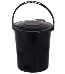 Kuber Industries Plastic Pedal Dustbin/Wastebin With Handle, 10 Liter- Pack of 2 (Black & Blue)-47KM0955