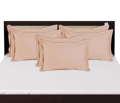 Heart Home Lining Design Breathable & Soft Cotton Pillow Cover/Protector/Case- 18x28 Inch, Set of 6 (Peach)-HS43HEARTH26771