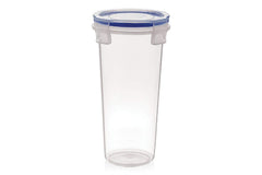 Kuber Industries Virgin Plastic Klick Big Glass 2 Piece Transparent Tumbler/airtight Container Leakproof Storage with Lid 500ml (White)