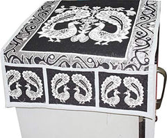 Kuber Industries Cloth 3 Pieces Fridge Mat, 1 Piece Handle Cover and 1 Pieces Fridge Top Cover (Multi)-CTKTC2779