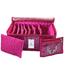 Kuber Industries Cotton Jewellery Kit with 1 Transparent Pouches, Blue (JKLP1_3)