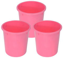 Kuber Industries Plastic Open Dustbin, Garbage Bin For Home, Kitchen, Office, 5Ltr.- Pack of 3 (Pink)-47KM01049