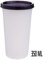 Kuber Industries Virgin Plastic Everday Small Glass 2 Piece Tumbler/airtight Container Leakproof Storage with Lid 350ml (Multi)