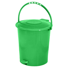 Kuber Industries Pedal Dustbin|Plastic Pedal Dustbin|Kitchen Waste Paper Bin|Dustbin For Bedroom|10 Liter Dustbin (Green)