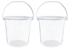 Kuber Industries Strong Plastic Bucket|Size 30 x 30 x 28 CM|Capicity 16 Litre (Transparent)