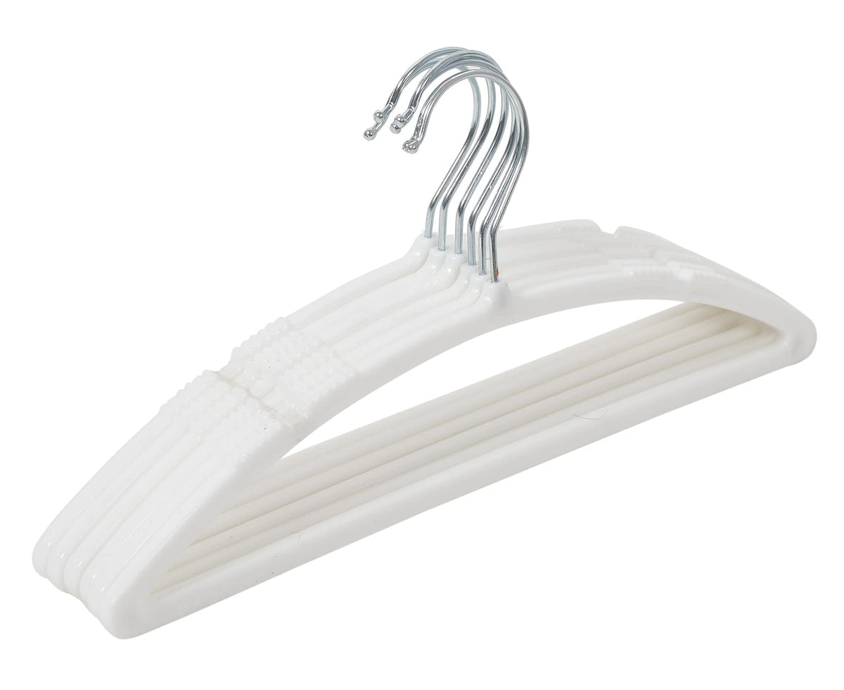 Heart Home 6 Pieces Plastic Baby Hanger (White)-HS43HEARTH25710