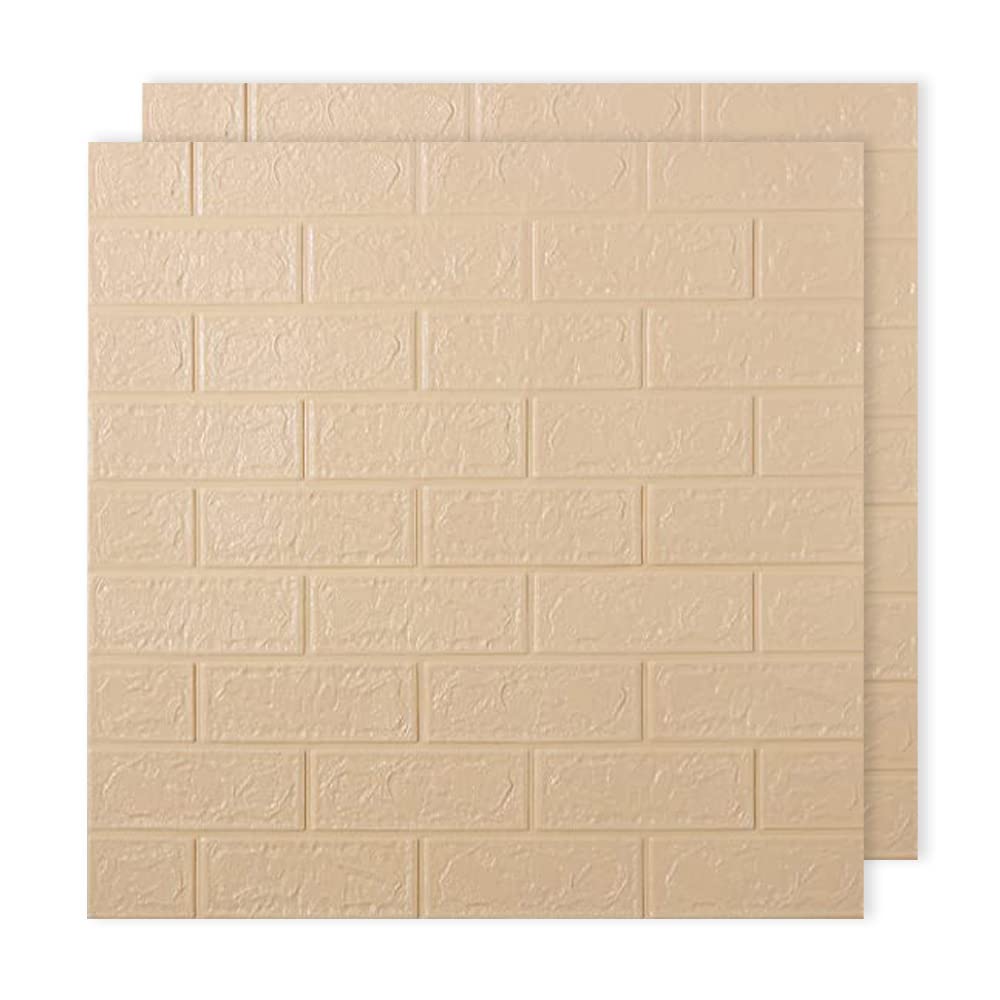 Kuber Industries Foam Brick Pattern 3D Wallpaper for Walls | Soft PE Foam| Easy to Peel, Stick & Remove DIY Wallpaper | Suitable on All Walls | Pack of 2 Sheets, 70 cm X 77 cm