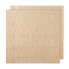 Kuber Industries Foam Brick Pattern 3D Wallpaper for Walls | Soft PE Foam| Easy to Peel, Stick & Remove DIY Wallpaper | Suitable on All Walls | Pack of 2 Sheets, 70 cm X 77 cm