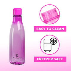 Kuber Industries BPA Free Plastic Water Bottles | Unbreakable, Leak Proof, 100% Food Grade Plastic | For Kids & Adults | Refrigerator Plastic Bottle Set of 4 - Pink