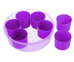 Heart Home Food Grade, Leakproof, Dishwasher Safe Plastic Masala Box, Spice Container with 7 Containers & Tranasparent Lock Lid- Pack of 2 (Purple)-HS43HEARTH25874