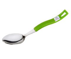 Heart Home 12 Piece Stainless Steel Tea Spoon Sparkle Table Spoon Set (Green)-KUBMART15643