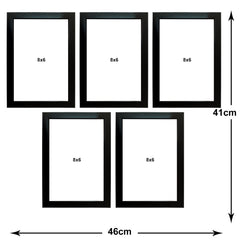 Kuber Industries Collage Photo Frame For Living Room, Wall Set of 5 (Black) Size: 6x8-5 Pc.