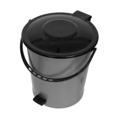 Kuber Industries Step On Pedal Plastic Dustbin/Wastebin With Handle, 5 Liter (Grey & Black)