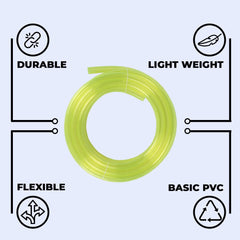 Kuber Industries Basic PVC Water Pipe 5 Meter|Multi-Utility Water Pipe for Garden, Car Cleaning & Pet Cleaning|Light Weight, & Flexible Hose Pipe for Gardening|Yellow |