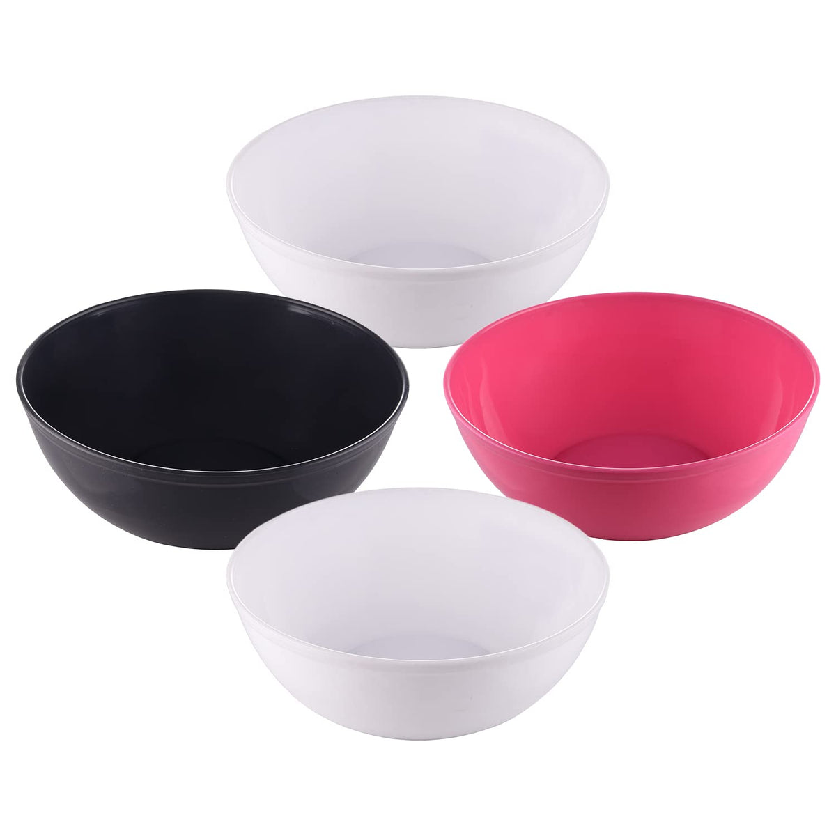 Kuber Industries Bowls|Plastic Dishwasher Safe Bowl|Serving Bowls|Bowls for Kitchen|Microwave Safe Bowls for Salad|Soup|Pasta|2000 ML|Pack of 4 (Multicolor)