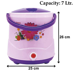 Heart Home Flower Printed Insulated Water Jug/Camper with Handle, 7 Ltrs (Pink)