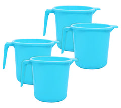 Heart Home Square Large Plastic Bathroom Mug, 2 Litre- Pack of 4 (Blue)-50HH0841