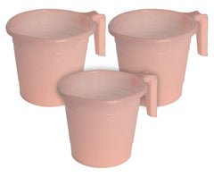 Heart Home Multiuses Lightweight, Unbreakable Strong Plastic Bathroom Mug, 2 Litre- Pack of 3 (Peach)-50HH0876