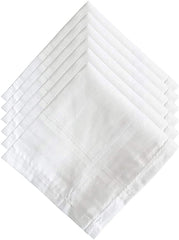 Kuber Industries Cotton Premium Collection Handkerchief|Easy Wash & Premium Cotton Fabric|Size 44 X 44 Cm, Pack of 6 (White)