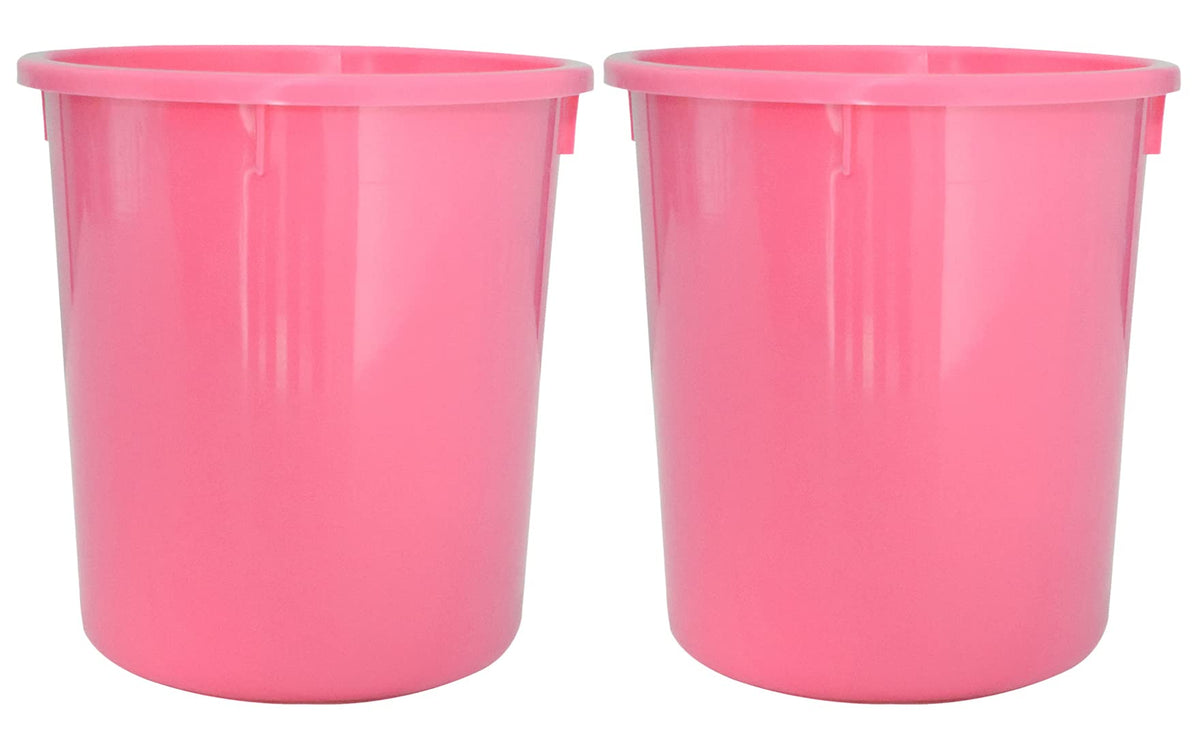 Kuber Industries Plastic Open Dustbin, Trash Bin, Garbage Bin, Waste Bin, 5Ltr.- Pack of 2 (Pink)-47KM01048