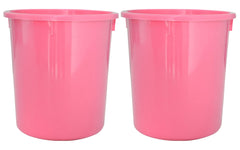 Kuber Industries Plastic Open Dustbin, Trash Bin, Garbage Bin, Waste Bin, 5Ltr.- Pack of 2 (Pink)-47KM01048