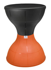 Heart Home Damroo Style Both Sided Plastic Sitting Stool for Indoor & Outdoor- Pack of 2 (Black & Orange), Standard (HS_38_HEARTH021814)