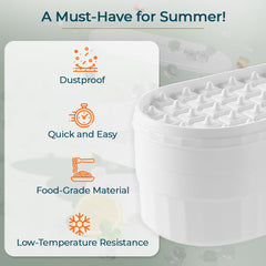 Kuber Industries Nail Press 2-Layer Ice Box|Flexible Ice Cube Tray|White