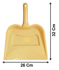 Heart Home Plastic Lightweight 12" Dustpan With Comfort Grip Handle for Easy Sweep Broom, Pack of 3 (Cream & Green & Pink)