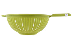 Heart Home Plastic Drain Basket/Washing Bowl for Fruits, Vegetables, Pasta, Poha with Handle (Green)-50HH01846