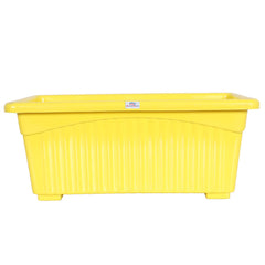 Heart Home Rectangular Jupiter Plastic Window Pot|Flower Planter for Home & Balcony,Garden 14 Inches Pack of 2 (Yellow)
