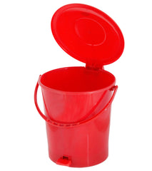 Kuber Industries Plastic Pedal Dustbin/Wastebin With Handle, 10 Liter (Red)-47KM0923
