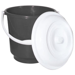 Kuber Industries Unbreakable Virgin Plastic Bucket with Lid For Home/Kitchen/Office, 18Ltr. (Grey)-47KM01162